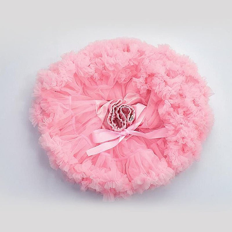 XinChangShangMao Women's Elastic Waist Chiffon Petticoat Puffy Tutu Tulle Skirt Princess Ballet Dance Plinth (Pink) One Size Short - Image 3